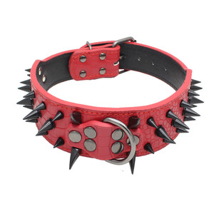 Wholesale Custom New Fashion <strong>Spike</strong> <strong>Dog</strong> <strong>Collar</strong> Adjustable Leather Pet <strong>Collar</strong>