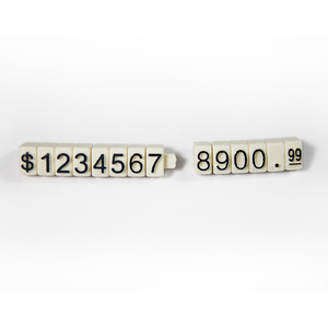 Espositore a cubo in plastica nera con numeri per cartellini prezzo, accessorio per gioielleria - Product Image 5