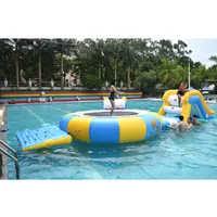 परिवार स्विमिंग पूल के साथ Inflatable पानी पार्क Inflatable पानी Trampoline और स्लाइड