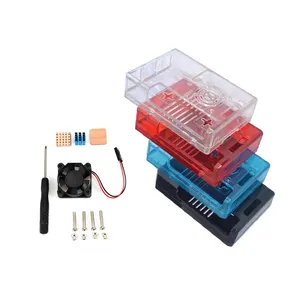 Wholesale Enclosure Shell Box with Cooling Fan and Heat Sinks Clear ABS Case for Raspberry pi 3 case