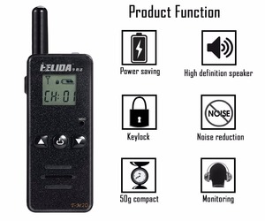 Radio Dua Arah Super Mini 2W HELIDA T-M2D FRS GMRS UHF 400-520MHz Mini Walkie Talkie untuk Luar Ruangan - Product Image 4