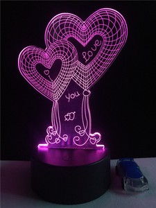 2017 Productos al por Mayor <span class=keywords><strong>de</strong></span> San Valentín romántico regalo la noche LLEVO La Lampara <span class=keywords><strong>de</strong></span> Luces <span class=keywords><strong>de</strong></span> la noche 3d - Product Image 1