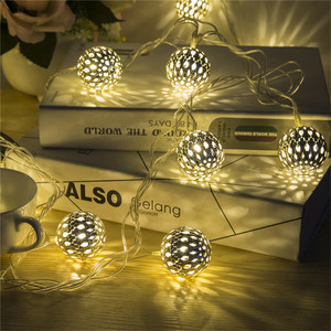 Không thấm nước ngoài trời 10 LED Ma-rốc kim loại toàn cầu đèn lồng năng lượng mặt trời Powered chuỗi đèn cây trang trí chiếu sáng trang trí - Product Image 3