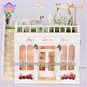 Casa <span class=keywords><strong>de</strong></span> Muñecas <span class=keywords><strong>de</strong></span> Madera para Armar, Estilo Loft, Nueva Moda, Casa <span class=keywords><strong>de</strong></span> Ensueño Blanca, Terraza para el Té <span class=keywords><strong>de</strong></span> la Tarde, Miniatura - Product Image 2