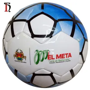 Pelotas डे futbol ब्लैंको कम कीमत कस्टम मुद्रित पीवीसी सिले आकार 5 संवर्धन सादे सफेद पिचकाकर फुटबॉल की गेंद फुटबॉल गेंदों