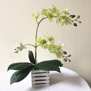 Plantas Artificiales de Orquídea <span class=keywords><strong>Dendrobium</strong></span> en Maceta, Flores de Látex de Tacto Real para Interiores IFG - Product Image 5