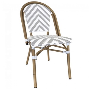 Color de bambú diseñador francés apilable de mimbre al aire libre <span class=keywords><strong>silla</strong></span> en negro <span class=keywords><strong>gris</strong></span> negro - Product Image 5