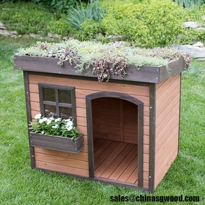 Dijual Rumah Anjing Kayu Luar Ruangan Atap Hijau Taman - Product Image 1