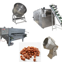 Ligne de production de collations aux cacahuètes hautement efficace, sucre, farine, popcorn, chocolat, enrobage de noix, fabrication de cacahuètes enrobées, machines à enrober les noix
