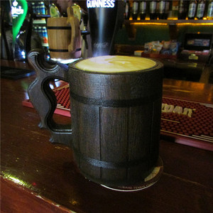 แก้วดื่มเบียร์ทำจากไม้ติดผนังด้านในทำจากสแตนเลสสำหรับพี่น้องที่ขยับตัวจากขนห่านป่า - Product Image 4