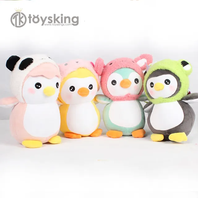 Mini pingüino de peluche Kawaii, juguetes con estilo japonés y sombrero Adolable