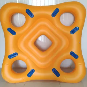 Durable thickening inflatable swimming ring customized inflatable water playground multi-person float toy surfing drift circle