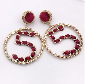 Joyería <span class=keywords><strong>de</strong></span> moda CC GG Número 5 Pendientes colgantes Joyas reutilizadas chapadas en oro Pendientes <span class=keywords><strong>de</strong></span> tuerca inspirados en diseñador <span class=keywords><strong>de</strong></span> marca famosa - Product Image 1