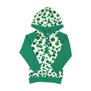 Latest Shirt Designs For Boys St. Patrick's Day Clover Long Sleeve Baby Boys Tops Boys Raglan Shirt