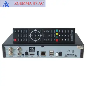 Linux OS Enigma2 4 K UHD 电视盒 ZGEMMA H7.AC Multistream Sat 接收器带 2 * DVB-S2X + ATSC 调谐器美国/加拿大频道