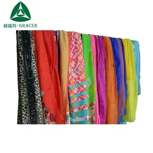 Wholesale 45Kg Bale Used Clothing Clothes Square Silk Scarf