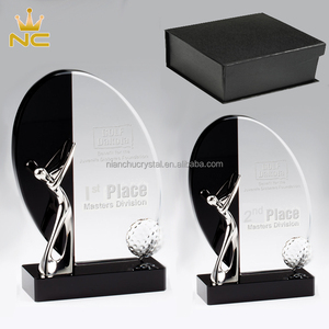 Placa de Cristal Negra Personalizable Hecha a Mano para Trofeo de Golf con <span class=keywords><strong>Caja</strong></span> de Regalo para Premios y Recuerdos de Clubes de Golf - Product Image 6