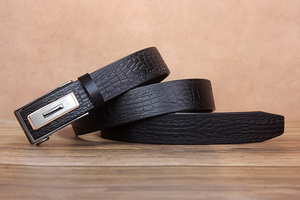 <span class=keywords><strong>Ceinture</strong></span> en <span class=keywords><strong>cuir</strong></span> pour hommes, boucle automatique pour jeunes, pantalons Crocodile - Product Image 5