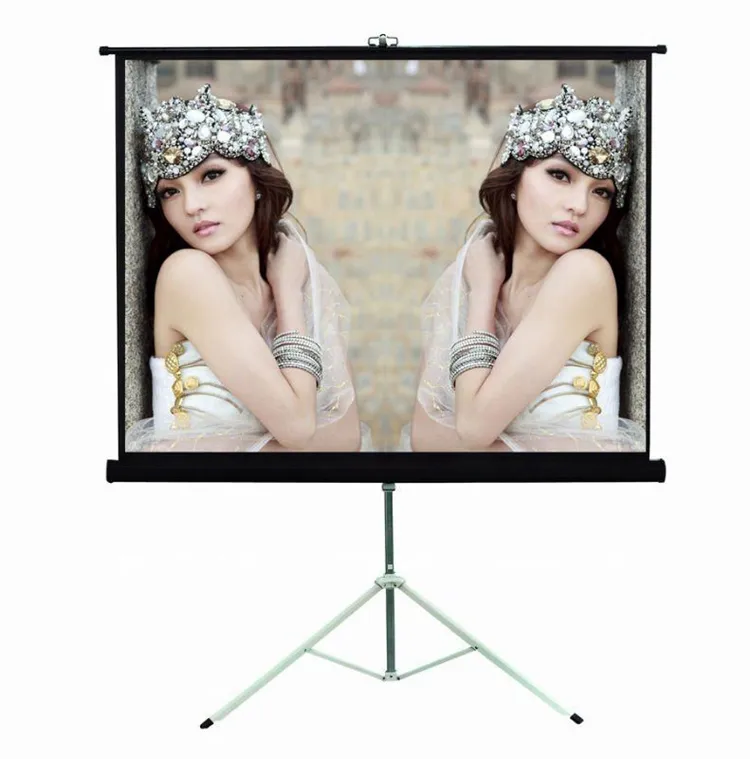 Office Matte white fabric portable tripod projection screen in business presentation