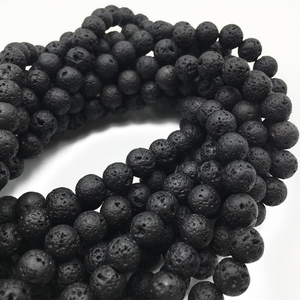 Perles en vrac <span class=keywords><strong>de</strong></span> pierre précieuse volcanique <span class=keywords><strong>noire</strong></span>, pierres rondes naturelles, vente en gros, 4/6/8/10/12mm, livraison gratuite - Product Image 2