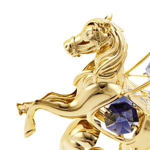 คริสตอคราฟท์ รูปปั้นเพกาซัสชุบทองระดับพรีเมียม ประดับคริสตัลเจียระไนทรงเหลี่ยม ของตกแต่งบ้านเสริมฮวงจุ้ย - Product Image 2