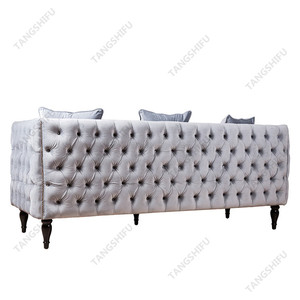 TSF-8125 <span class=keywords><strong>classic</strong></span> 3 persoon grijs fluwelen <span class=keywords><strong>lounge</strong></span> <span class=keywords><strong>suite</strong></span> voor woonkamer meubels - Product Image 6