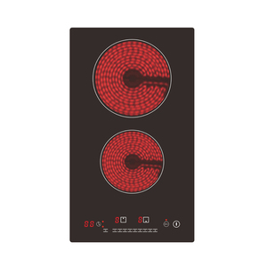 Placa de Cocina Eléctrica Doble Económica con Panel Cerámico, Hornilla Infrarroja Doble, Acero Inoxidable, Integrada, para Hogar y Hotel - Product Image 1
