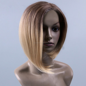 Aliexpress chine foncé racines courtes bob ash blonde perruque avec partie latérale image sexe dreadlocks cheveux - Product Image 1