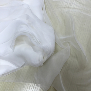 Sciarpe in <span class=keywords><strong>Chiffon</strong></span> <span class=keywords><strong>di</strong></span> <span class=keywords><strong>Seta</strong></span> Bianca Pura Senza Tintura per Colorazione - Product Image 5