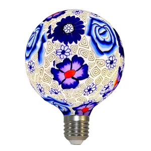 4W iluminación de vacaciones 110V Retro Vintage pintado Edison filamento lámpara E27 G125 globo LED de lujo decorativo láser bombilla