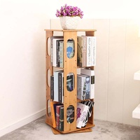 Bibliothèque en bambou rotative, collection 360, meubles de rangement