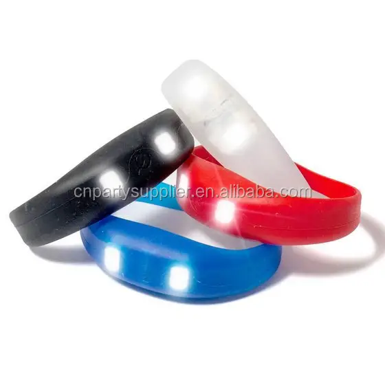 Wholesale Light Up Silicone LED Sound Controlled Bracelet Wristband LED Pulse Motion Sensor Light Up Wristbands Bracelets