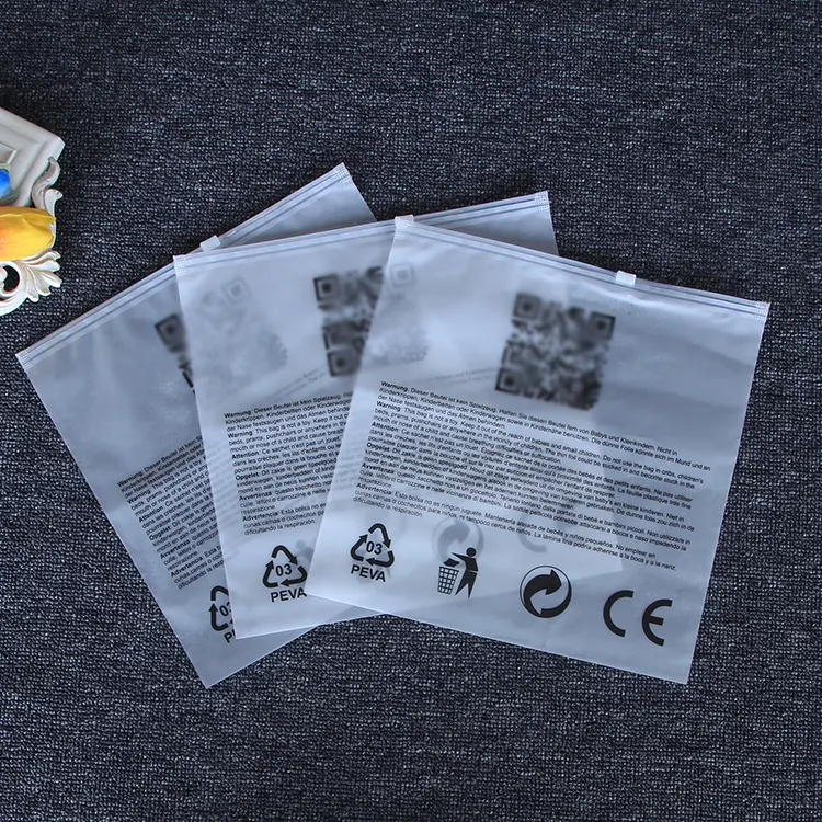 Hot Bán Sinh Thái Thân Thiện Ziplock Resealable Quần Áo Bao Bì Frosted Zipper Bag