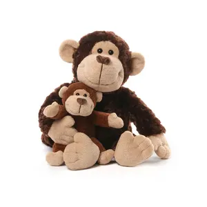 Mono de peluche de Zoo para niños, peluche de monos con orejas grandes marrones