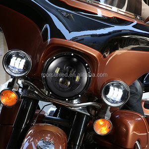 Cao thấp chùm 12V 7 inch Led Đèn Pha + 2x4.5 "Sương Mù Ánh sáng đi qua đèn đen/CHROME cho Harley xe máy - Product Image 5
