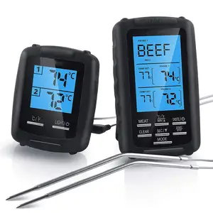 Цифровой кулинарный пищевой беспроводной термометр EN2050 для барбекю и мяса с двумя зондами