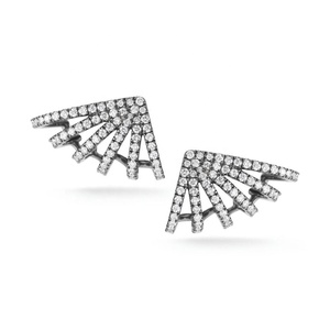 LOZRUNVE gioiello turco 925 argento oro 18k zirconi nuovi orecchini a ventaglio moda - Product Image 5