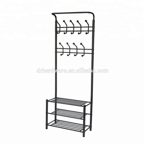 <strong>Hall</strong> Entryway Free Standing Tree Hanging Bag Hat Jacket Umbrella Metal Clothes Hanger <strong>Stand</strong> With Shoe Rack - Product Image 2