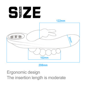 <span class=keywords><strong>Vibratore</strong></span> Anale a Tre Teste a Forma di Coniglio, Multiuso Ergonomico con 7 Modalità di Vibrazione, Stimolatore <span class=keywords><strong>Prostatico</strong></span> - Product Image 3