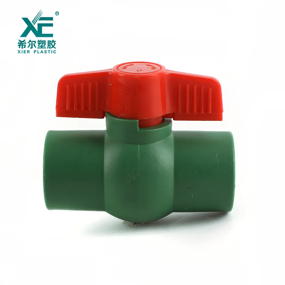 Free sample high standard 1/2"-2" 25mm green plastic ppr ball valve
