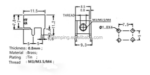 <span class=keywords><strong>Borne</strong></span> à vis horizontale en laiton étamé blanc pour connexion de fil sur carte PCB, M3, tension nominale 12V, modèle OEM, marque Q&S - Product Image 4