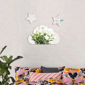 Vendita calda forma di stelle a forma di foglia autoadesivo da parete adesivo decorativo acrilico in plastica decorazione per la casa adesivo per specchio - Product Image 3