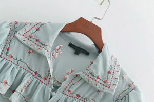 Chemisier brodé à manches longues pour femmes, vêtement féminin, style Vintage, nouvelle collection automne - Product Image 2