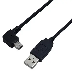Free sample Wholesale Hot Sell Customize 3ft Black Mini USB Cable Right Angle A to USB B Straight Data Transfer cable