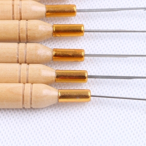 Aiguilles à crochet en <span class=keywords><strong>bois</strong></span> XUCHANG HARMONY pour tubes en cuivre Euro, micro-perles et micro-anneaux en silicone – Outils d'<span class=keywords><strong>installation</strong></span> pour extensions capillaires - Product Image 5