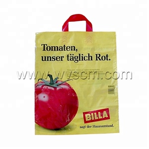 Personalizado asa de lazo bolsas de compras bolsas de regalo de plástico para el supermercado para <span class=keywords><strong>la</strong></span> marca de las tiendas - Product Image 1