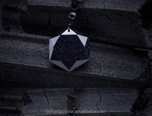 Venta al por mayor natural piedra azul Cristal Tallado estrella de David para la venta - Product Image 5