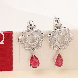 Forme Teemi gros Top qualité plaqué rhodium Fleur Zircon Pavée femmes Dress Fashion Party Boucles d'oreilles Cubic Bijoux de mar - Product Image 4