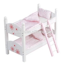 Solid Wood Miniature <strong>Doll</strong> Furniture Set Lovely Designed <strong>Bunk</strong> <strong>Bed</strong> with Slik Screen Skill for Kids Stock Available! - Product Image 5