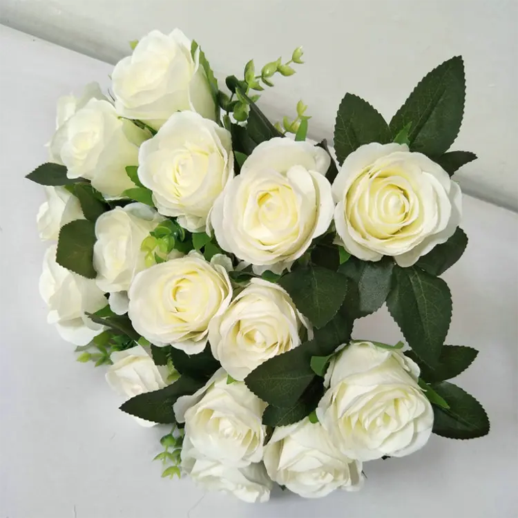 IFG wholesale artificial 18 heads rose bouquet wedding decoration